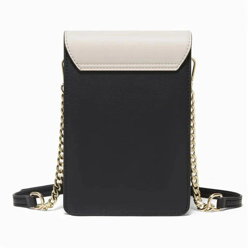 Stylish black leather crossbody phone bag with tassel accent, offering secure storage and versatile design for everyday use.