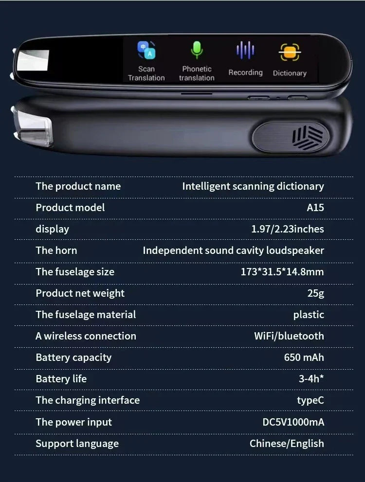 Premium Multilingual Translation Pen with advanced language translation capabilities for global travellers