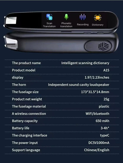 Premium Multilingual Translation Pen with advanced language translation capabilities for global travellers