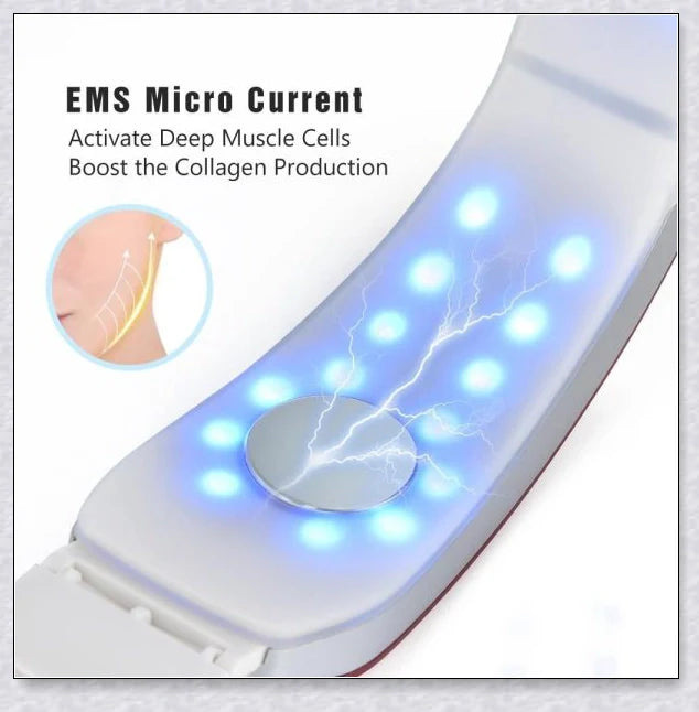 V-Line Face Slimming & Lifting Massager with LED light therapy, EMS massage, and infrared heating for skin tightening and double chin reduction