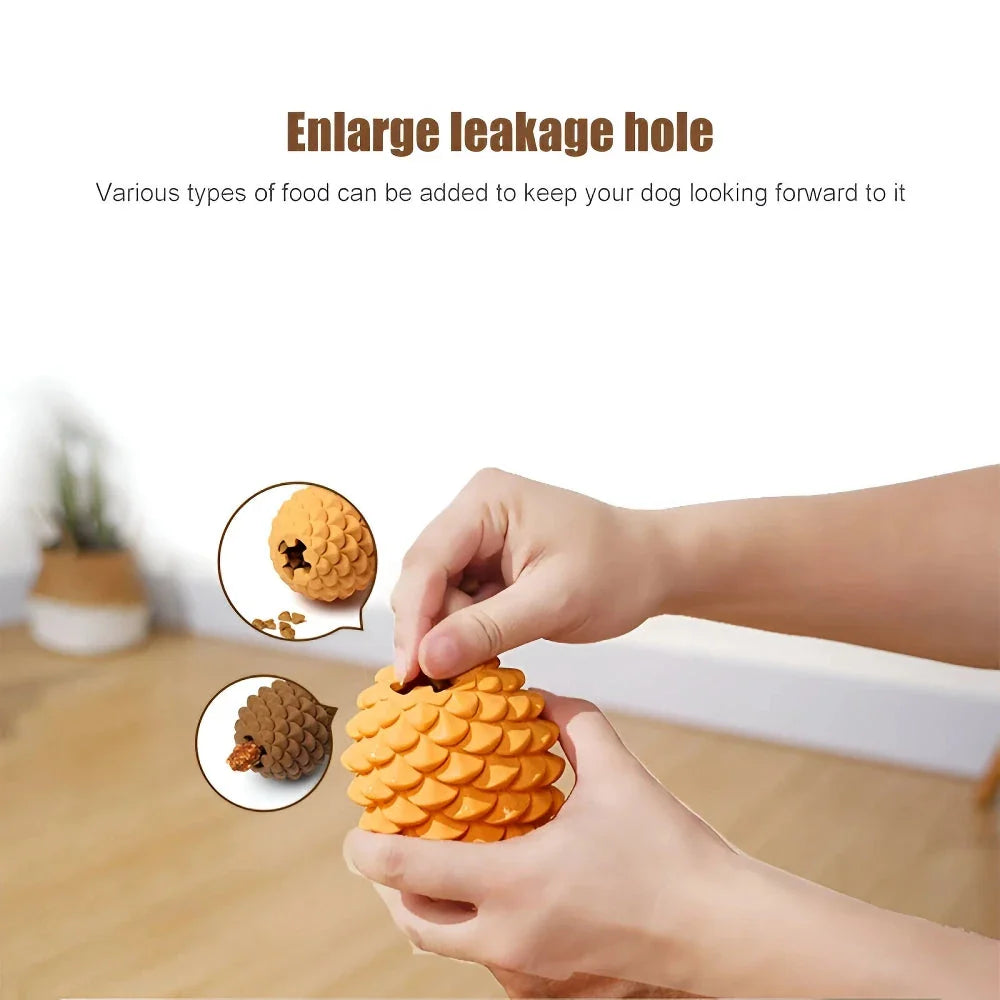 Premium pineapple-shaped interactive dog chew toy made of durable natural rubber