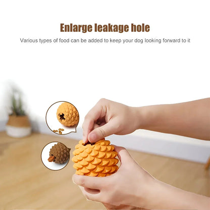 Premium pineapple-shaped interactive dog chew toy made of durable natural rubber