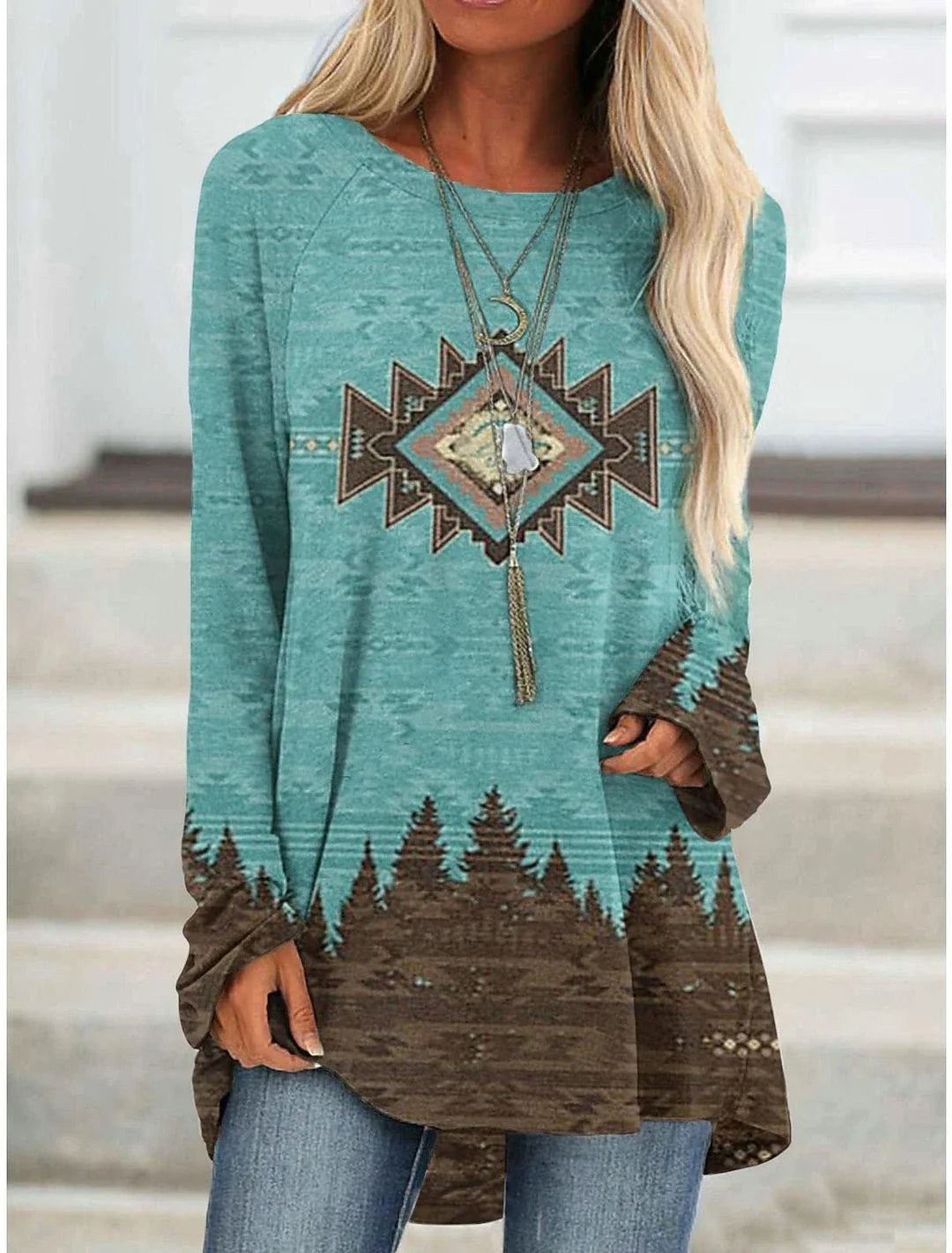 Retro Ethnic Style Cotton T-Shirt Dress in various colours and sizes
