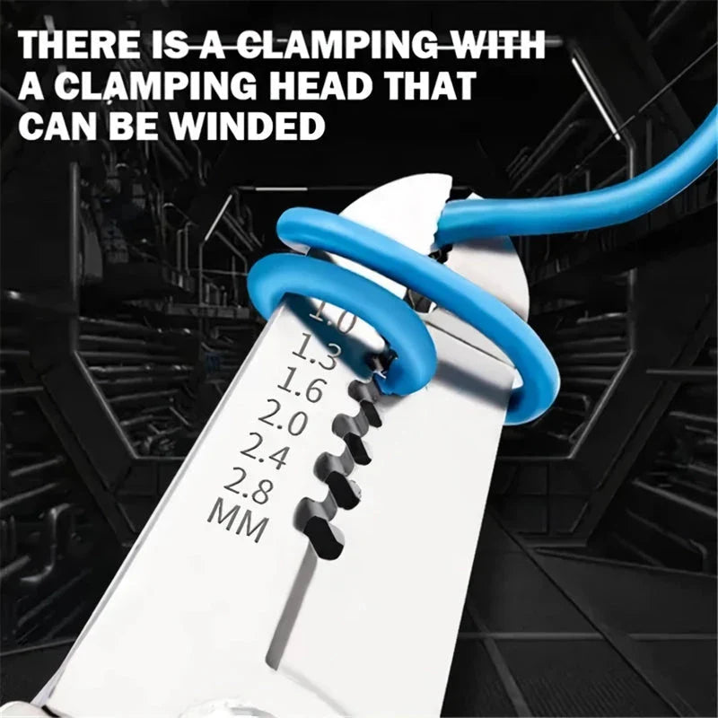 Adjustable Wire Stripper, Crimper and Cable Cutter Pliers made of high-carbon steel for durable and precise electrical wiring tasks