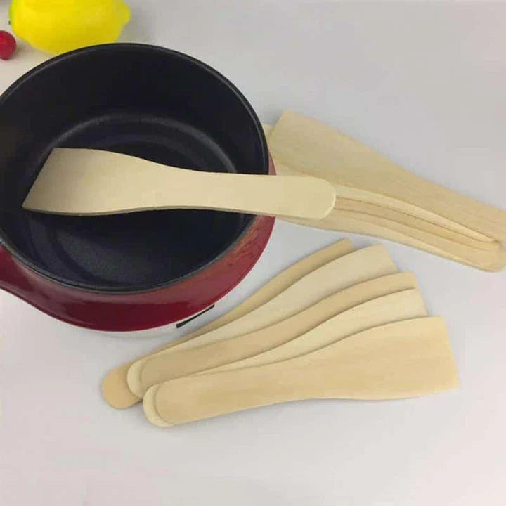 A set of premium heat-resistant wooden cooking spatulas for versatile kitchen use