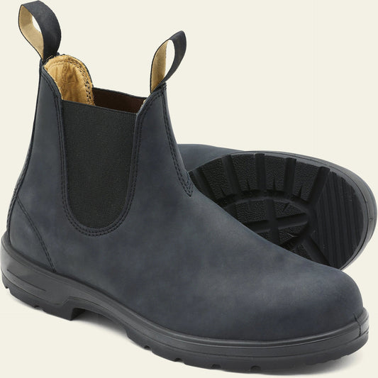 Pair of stylish Chelsea boots in black, made with high-quality materials and featuring a classic British design.