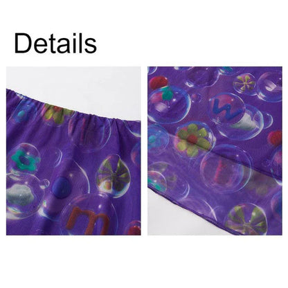 Elegant floral midi skirt with Chinese-inspired design, made of breathable polyester mesh fabric