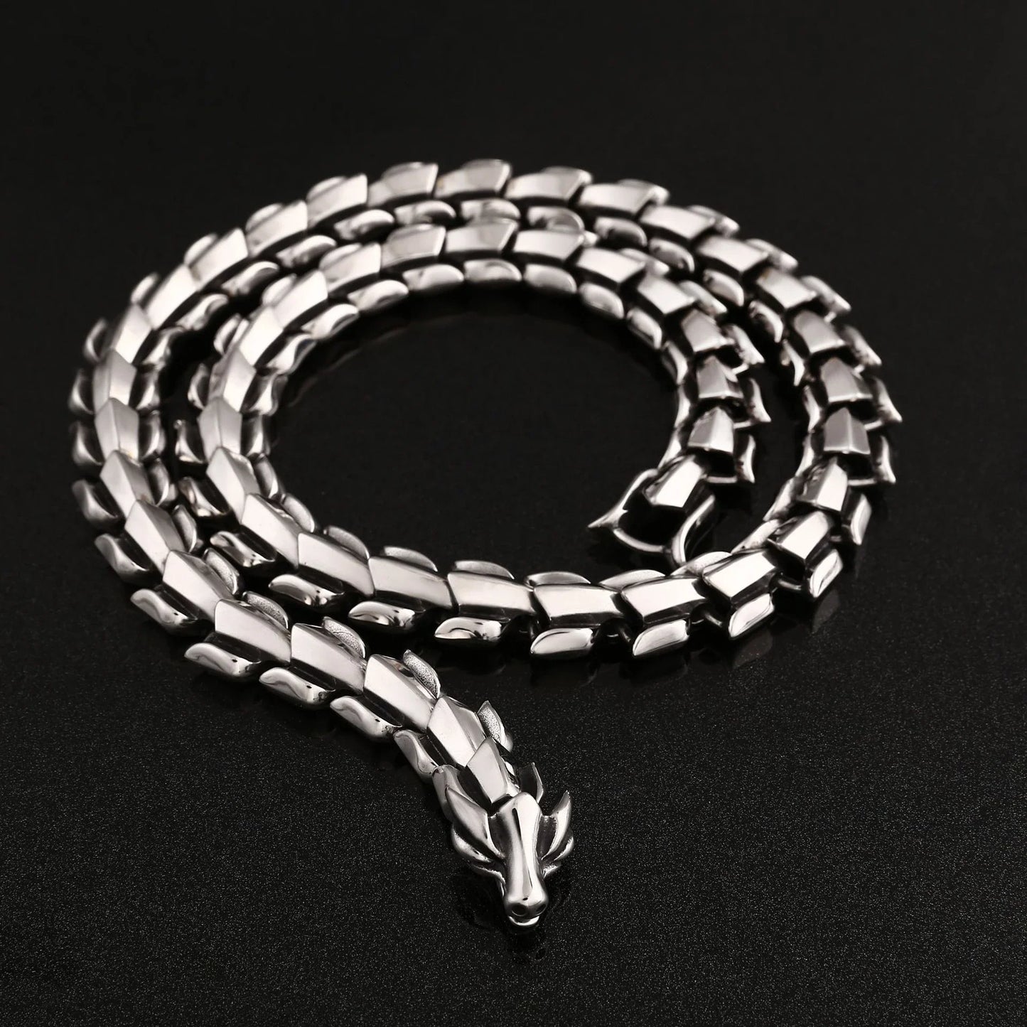 Titanium Steel Men's Necklace with Animal and Zodiac Designs in Steel, Black, and Gold Colors