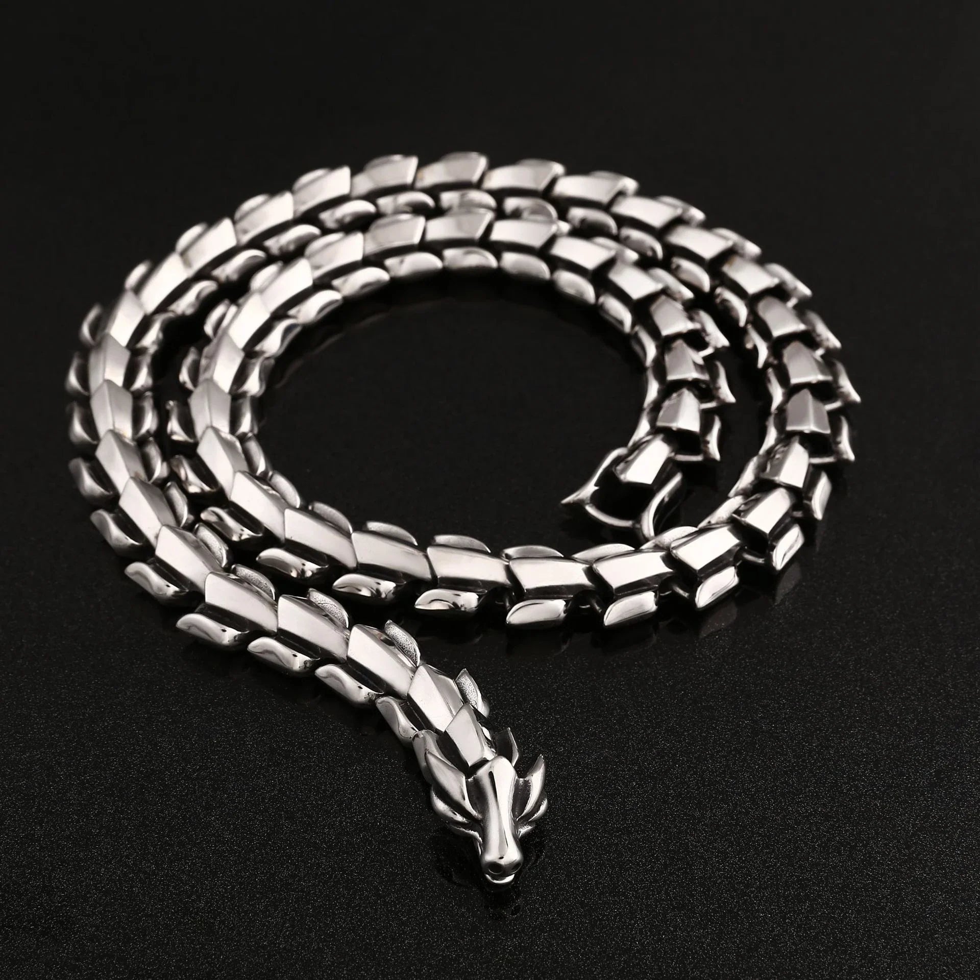 Titanium Steel Men's Necklace with Animal and Zodiac Designs in Steel, Black, and Gold Colors