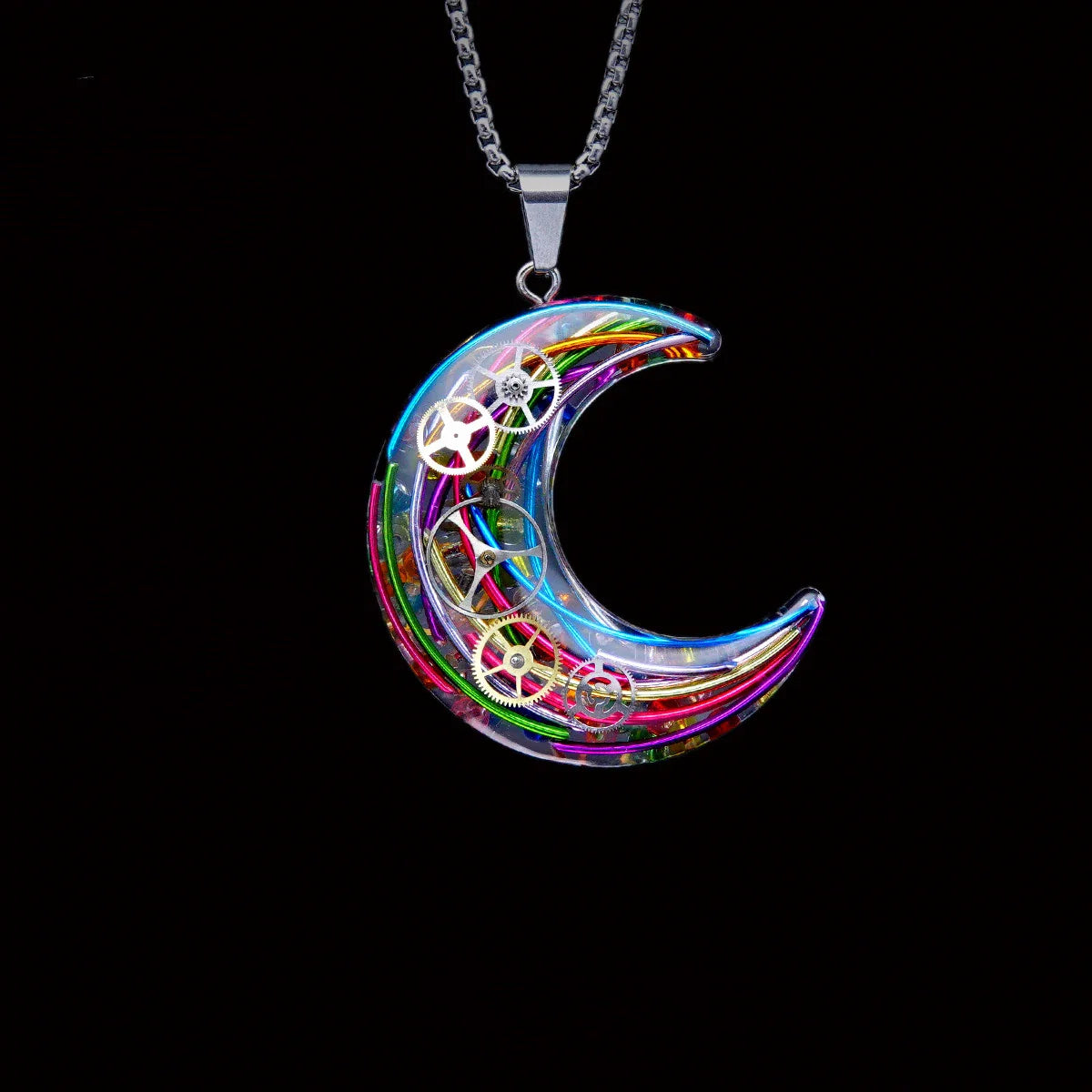 Celestial Allure: Stylish Star and Moon Necklace made of premium titanium steel with a captivating design of stars, moons, and celestial motifs
