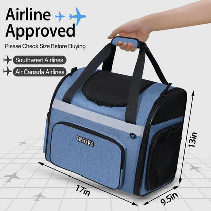 Airline-approved pet backpack carrier with breathable mesh windows, lockable zippers, and ergonomic design for comfortable pet travel