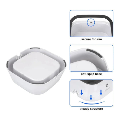 1L Splash Proof Pet Water Bowl in grey, with floating design to prevent spills and keep floors dry