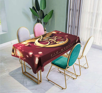 Elegant Muslim Ramadan table cloth with intricate Islamic-inspired design in various size options