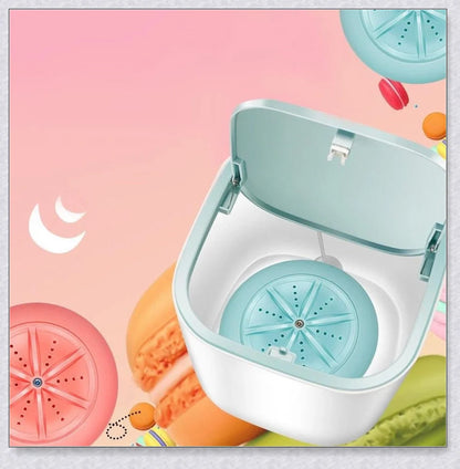 Compact, portable washing machine with customisable water levels and high-power cleaning capabilities
