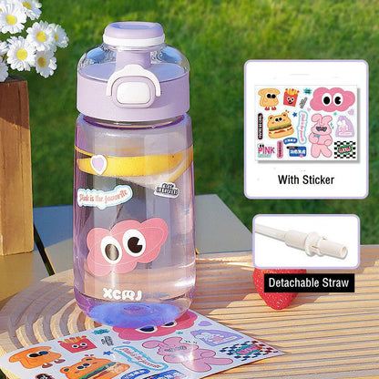 Stylish 700ml plastic water bottle with DIY stickers for personalization, suitable for various beverages and on-the-go use