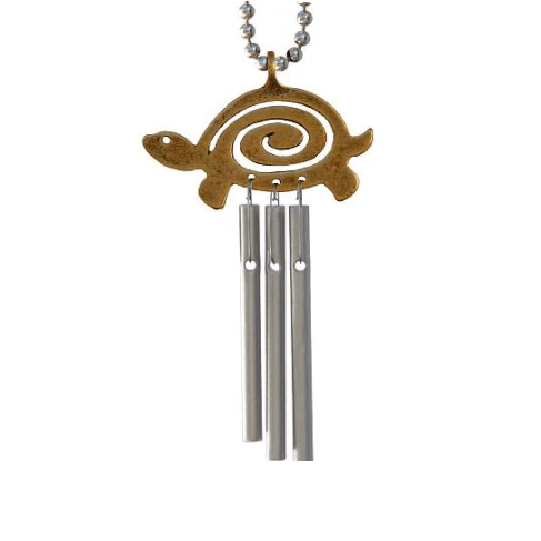 Jacob's Turtle Musical Car Charm with Antique Brass Finish, Handcrafted in the USA by Musical Instrument Maker Jacob Sokoloff