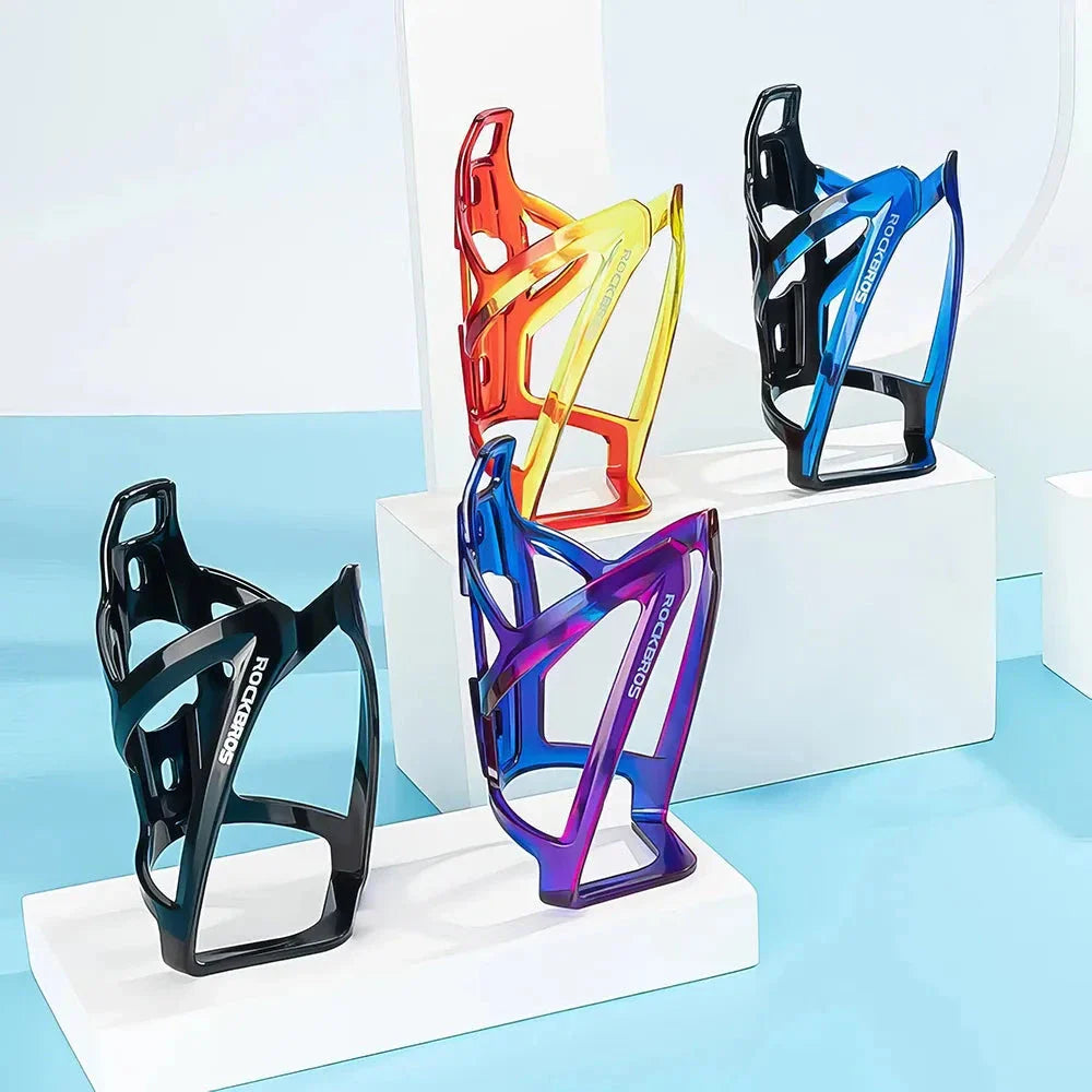 Stylish and lightweight cycling bottle holder in black with vibrant two-tone design, perfect for UK cyclists