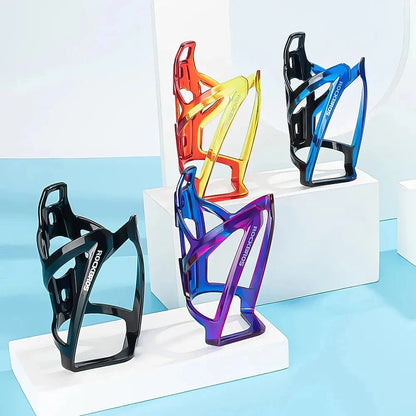 Stylish and lightweight cycling bottle holder in black with vibrant two-tone design, perfect for UK cyclists