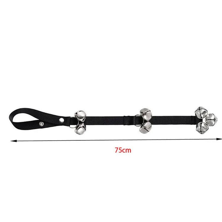 A durable dog training doorbell made of nylon and metal bells, designed to help teach your pet new skills and improve communication.