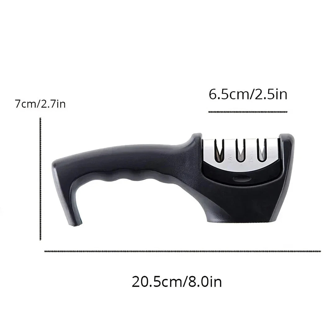Razor-Sharp Handheld Knife Sharpener with Three-Stage Sharpening Process for Effortless Meal Preparation