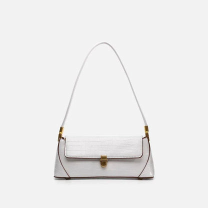Stylish Trendy Shoulder Bag with Crocodile Pattern, Made of Premium PU Material for Versatile British Fashion