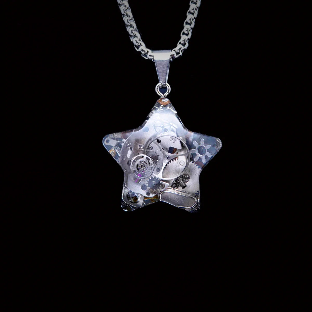 Celestial Allure: Stylish Star and Moon Necklace made of premium titanium steel with a captivating design of stars, moons, and celestial motifs