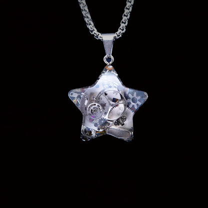 Celestial Allure: Stylish Star and Moon Necklace made of premium titanium steel with a captivating design of stars, moons, and celestial motifs