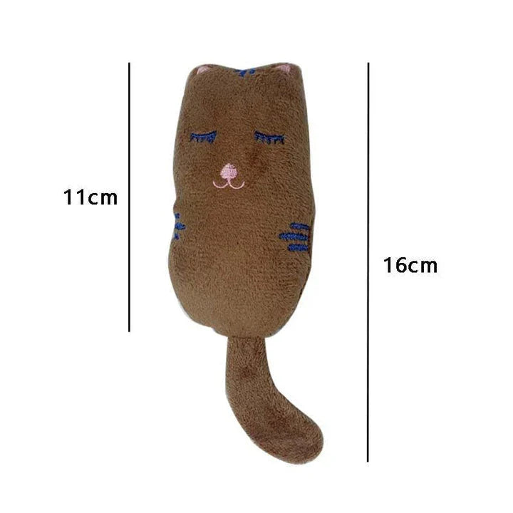 Soft, cuddly catnip-filled plush toy in a grey cotton colour, designed to captivate and entertain your feline friend.