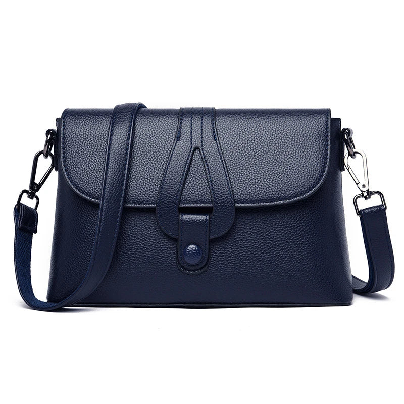 Premium genuine leather diagonal shoulder bag in a range of stylish colours, featuring a roomy interior, adjustable strap, and sophisticated design