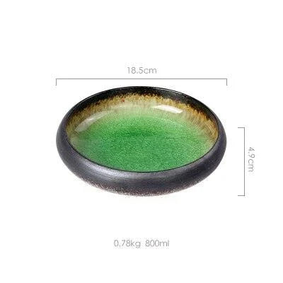 Elegant ice-inspired ceramic platter with a captivating split-glaze finish, showcasing the beauty of British craftsmanship
