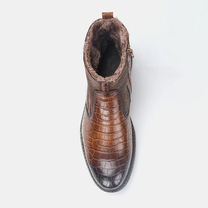 Retro Classic Leather Boots with Pointed Toe Design, Antiskid Sole, and Handsome Sewing Details