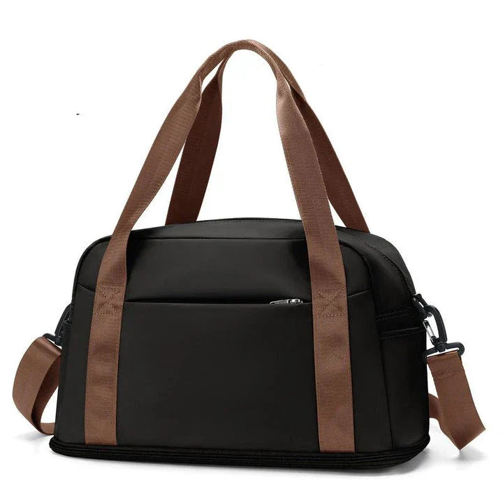Spacious and durable cabin bag in beige colour, perfect for UK travellers