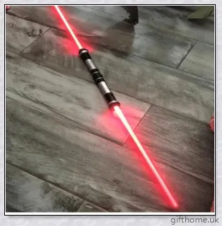 Premium dual-bladed lightsaber with sleek silver hilt, vibrant light modes, and sound effects for authentic Star Wars gameplay