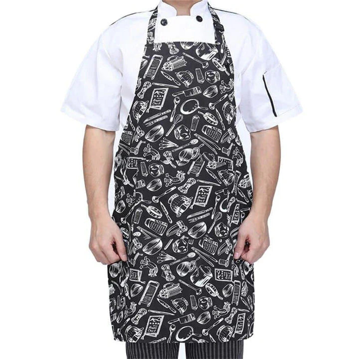 Premium adjustable chef's apron with pockets for men, made of high-quality polyester fabric in a variety of colours