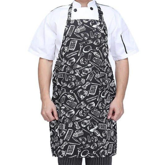 Premium adjustable chef's apron with pockets for men, made of high-quality polyester fabric in a variety of colours