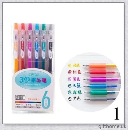 Vibrant 3D Jelly Pen with assorted colours, perfect for creative projects and artistic expression
