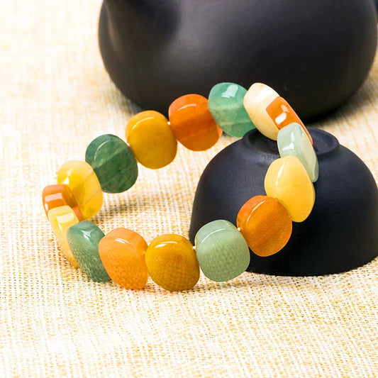 Elegant Tiger Eye crystal bracelet with geometric design, a versatile accessory for women