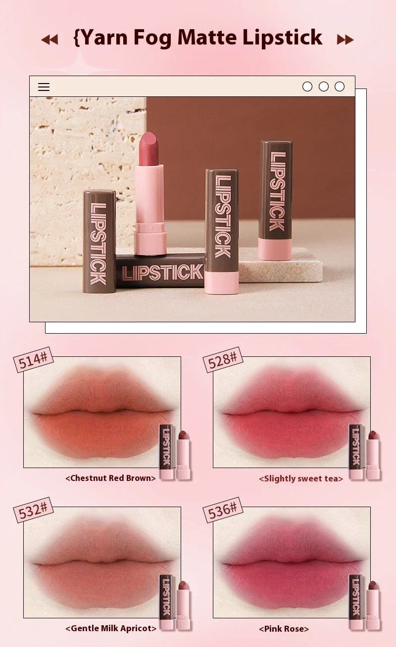 Chic Makeup Set with Matte Lipsticks, Honey Powder, and Eye Makeup Essentials