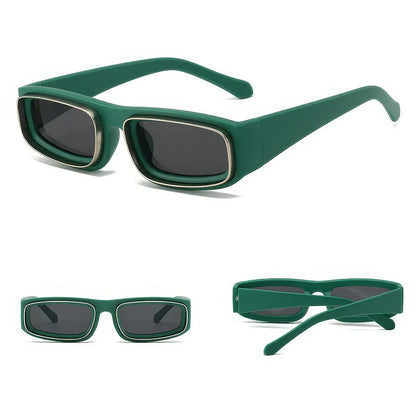 Stylish Small Rectangle Punk Sunglasses with an edgy, retro-inspired design and UV400 protection