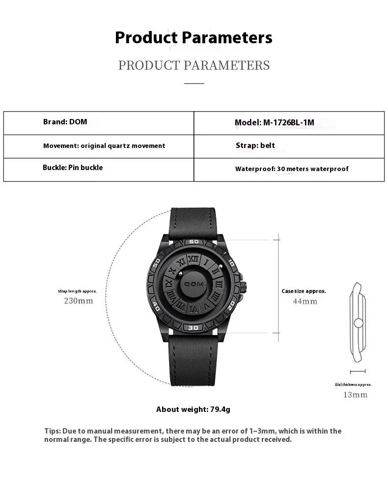 A sophisticated magnetic suspension waterproof watch with a sleek and personalised design