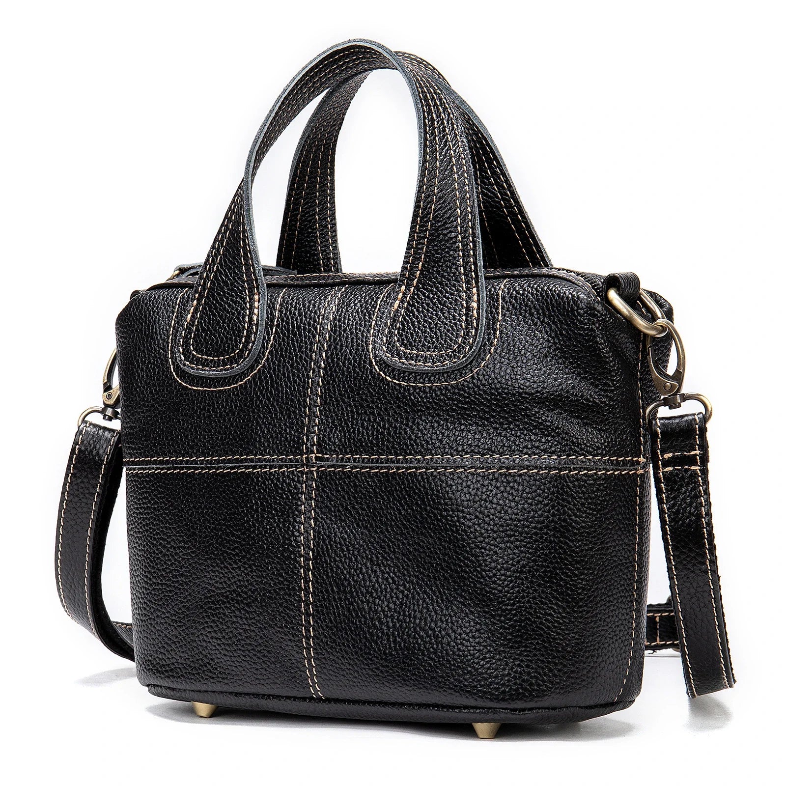 Premium leather shoulder bag for women in red, blue, and black colours with spacious interior and comfortable strap