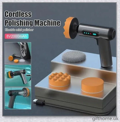 Premium Car Waxing and Polishing Wireless Machine with Powerful 80W Motor and Interchangeable Discs