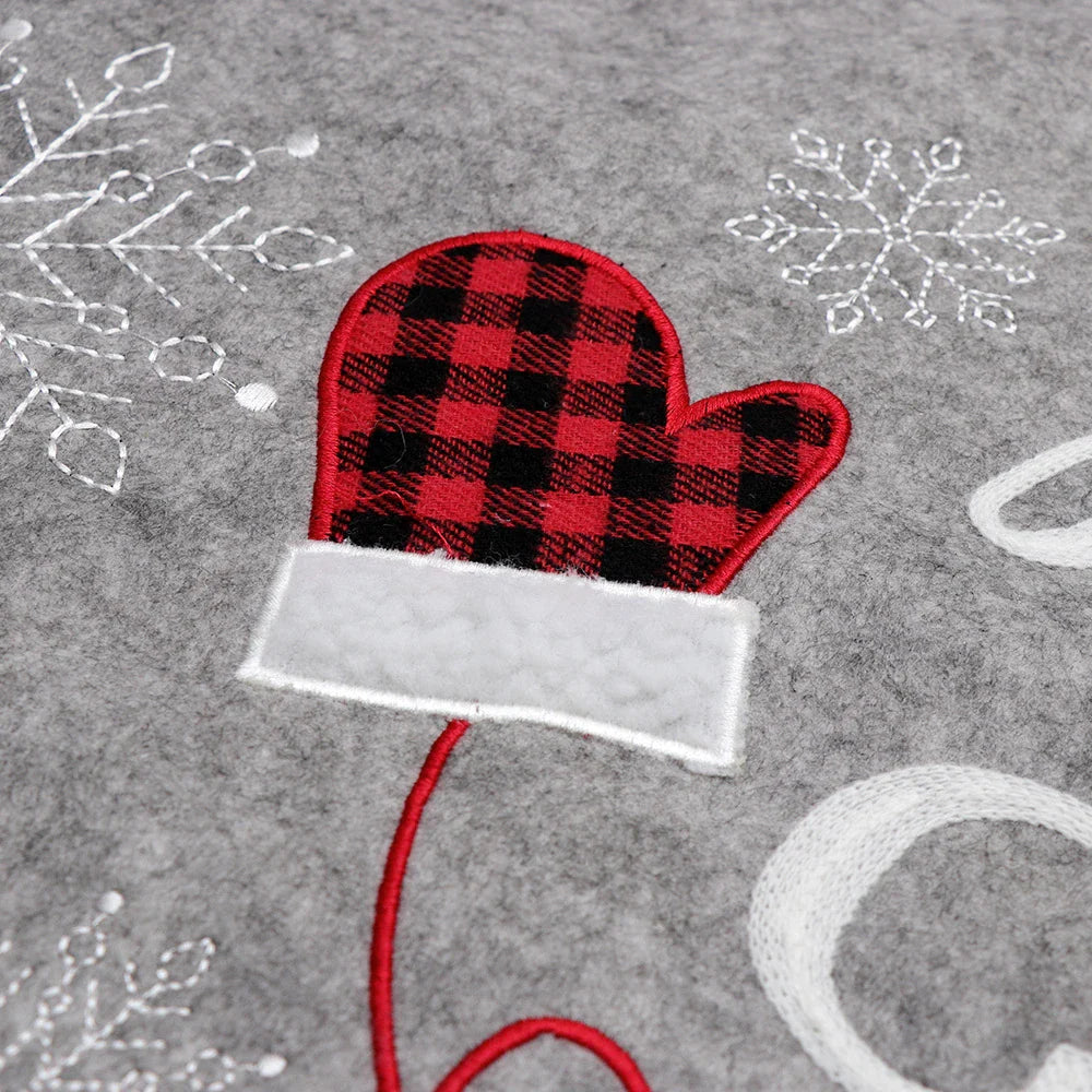 Festive 48-inch Gloves Pattern Tree Skirt - Premium Christmas Tree Decor with Playful Design