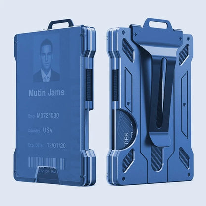 Aluminium alloy card wallet with secure card slots and compact, premium design