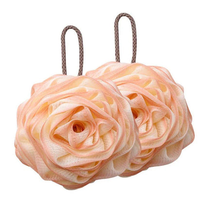 Luxurious flower-shaped shower puffs in vibrant colours for a rejuvenating spa-like cleansing experience
