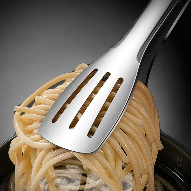 Premium non-slip stainless steel food tongs with ergonomic design for safe and efficient cooking and serving in the kitchen