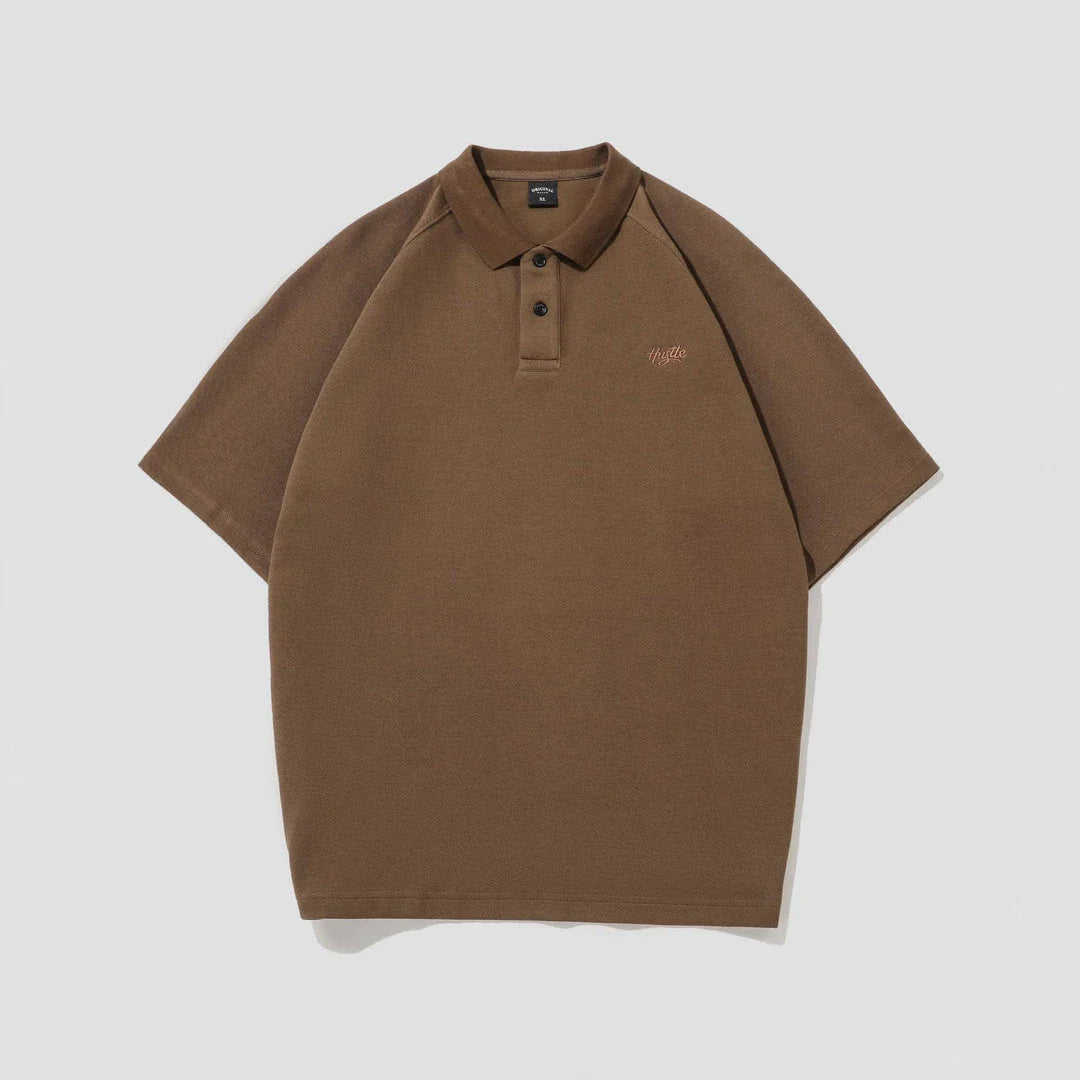 Stylish everyday raglan t-shirt for men in white, dark brown, and melange grey colours
