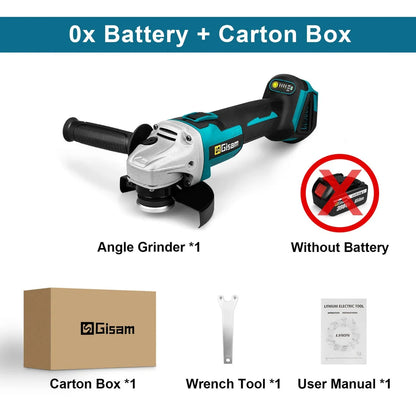 18V 125mm Cordless Angle Grinder with Brushless Motor for Polishing and Cutting Tasks