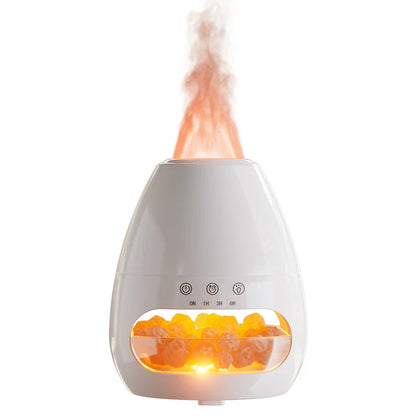 Stylish aroma diffuser with elegant design options, including white, light wood grain, marble pattern, and dark wood grain finishes