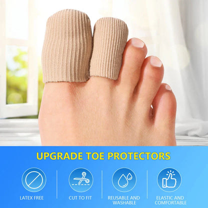Set of 16 premium fabric toe separators and finger protectors for foot care and pain relief